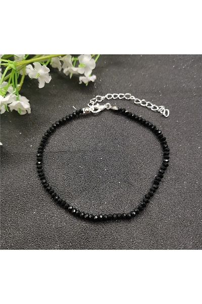Roe takı aksesuar Women's Anklet Black Crystal Anklet Bracelet