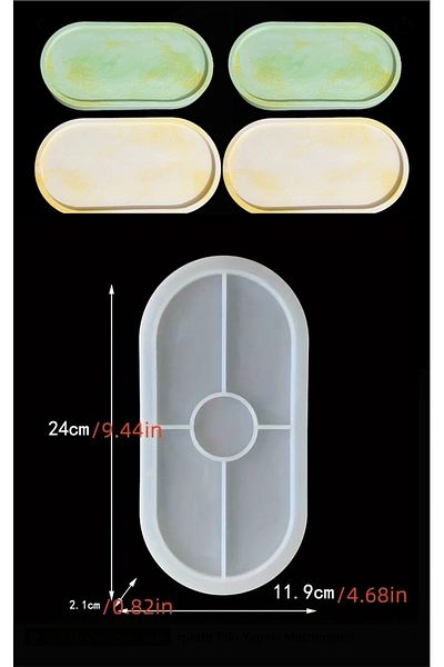 Home Large Size Epoxy Silicone Oval Presentation Tray - Decorative