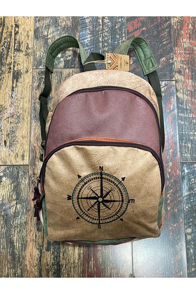 Street Bag Ethnic Authentic Bohemian Compass Κεντημένο αδιάβροχο σακίδιο πλάτης με ορθοπεδική υποστήριξη 3 ματιών