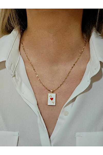 YUGENCONCEPT Kupa As Tarot Kartı Çelik Kolye