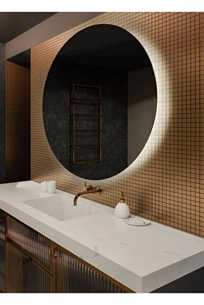 L' CAPO 60cm Gün Işığı Ledli/banyo Aynası/makyaj Aynası/yuvarlak Ayna Dokunma...