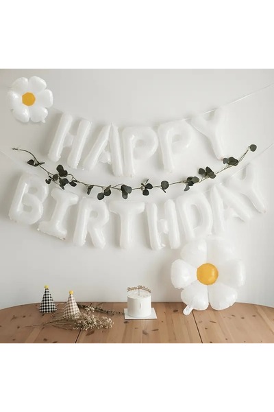 DÜVENCİ TİCARET مجموعة رقائق عيد ميلاد سعيد باللون الأبيض - رقائق البابونج