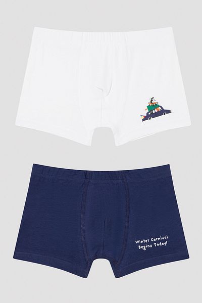 Penti Multicolored Boy's Patterned 2-Piece Boxer Briefs