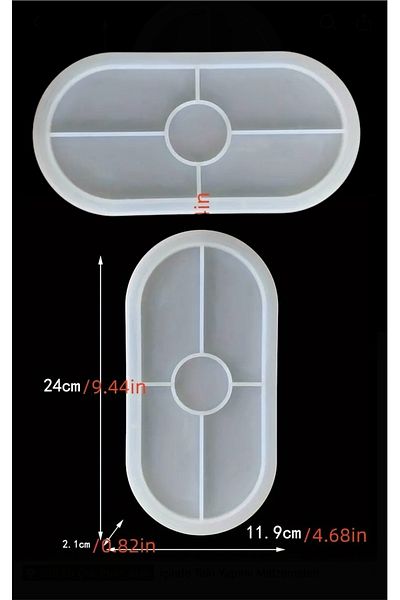 Home Large Size Epoxy Silicone Oval Presentation Tray - Decorative