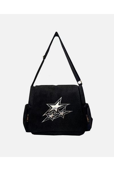 Aesthia Geantă Messenger imprimată cu design special 3D Three Star-Mondoningal