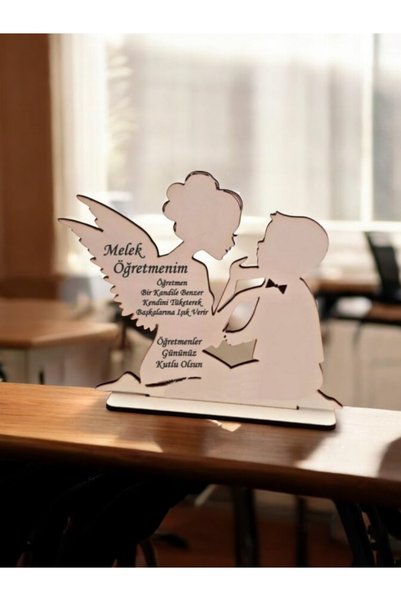 Fikart Melek Öğretmenim Hediye Plaket Melek Anne Çocuk Şeklinde Öğretmenler Günü Hediyesi