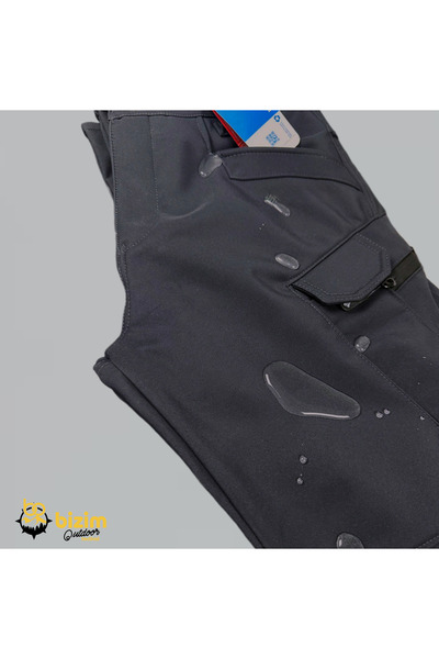 BİZİM OUTDOOR TACTİCAL Softshell Su Geçirmez Kışlık Pantolon Içi Polarlı Antrasit Gri Renk