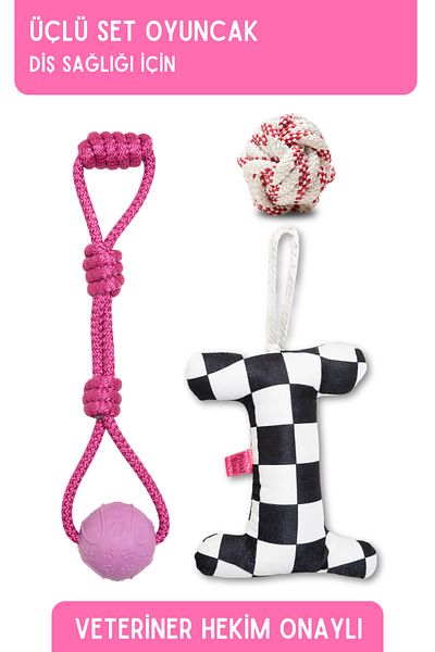 Proud Wave Plastic Dog Toy - Traction Training Ball, String Toy Dog Set