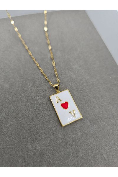 YUGENCONCEPT Tarot Card Patterned Steel Necklace - Cup Ace