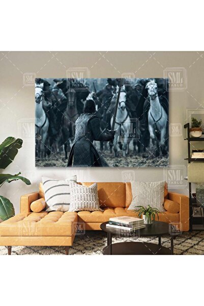 SML TABLO Elinde Kılıcıyla Jon Snow Game Of Thrones Winter Is Coming Taht Oyu...