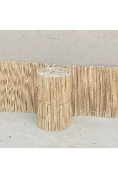 BİŞKİN 20cm x 2Metre Bambu Kamış hasır Çit, Misina İpli Doğal Dekorasyon, Bal...
