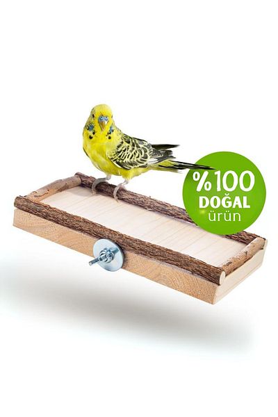 Alyones Wooden "M" Seating Board for Lovebirds - Natural Rest and Playground