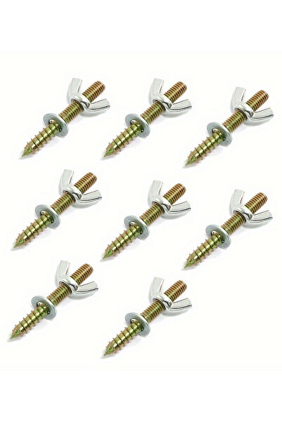 Alyones M8x50 Kanatlı Somun ve Civata Seti - 8 Parça Sabitleme Kiti, Askı Civ...