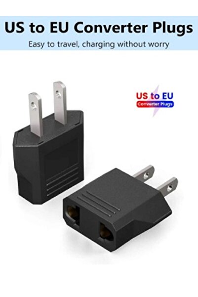 Derwell Avrupa Amerikan Düz Priz Dönüştürücü Türk Amerikan Fiş Adaptörü Fiş Çevirici Uç Abd Plug 2 Pinli