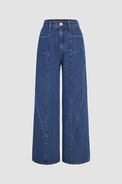 Hiccup Pantaloni din denim cu picioare largi cu cusături