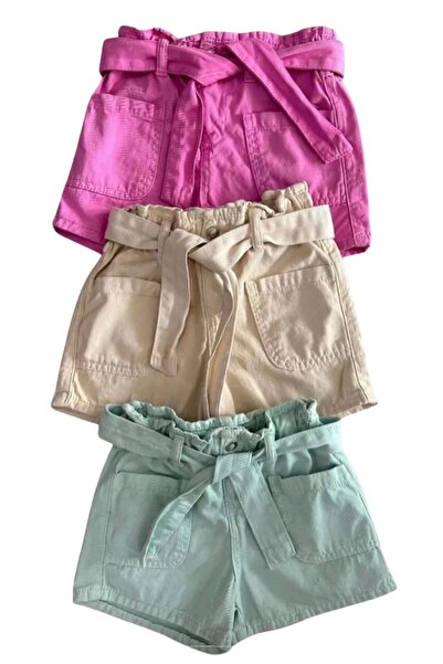 Kidmark Çocuk Modası Kız Çocuk Cepli Fularlı Kot Şort