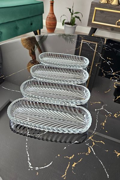 Gülümseten Avm 4-Piece Boat Presentation Plate |   Fish Back Plate |   Oval Serving Plate (19 cm)