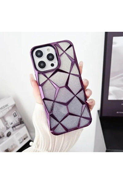 DGN İphone 11 Kılıf Baklava Desenli Silikon İçi Pırıltılı Pullu Simli Renkli ...