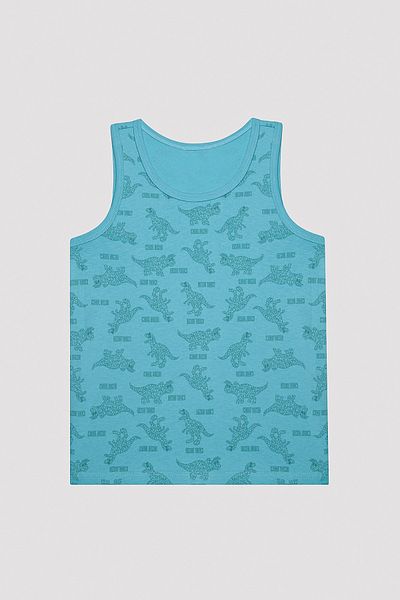 Penti Boy's Dino Patterned 2-Piece Colorful Undershirt Set