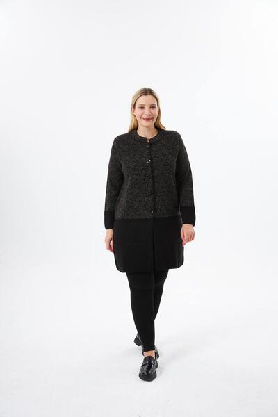 BELİN Belin Hakim Collar Patterned Knitwear Cardigan