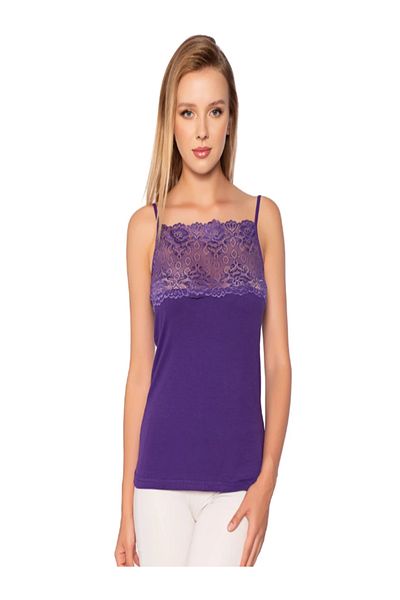 SİERNA Women's 6-Piece Wide Tulle Strap Tank Top Standard Size Srn-000601