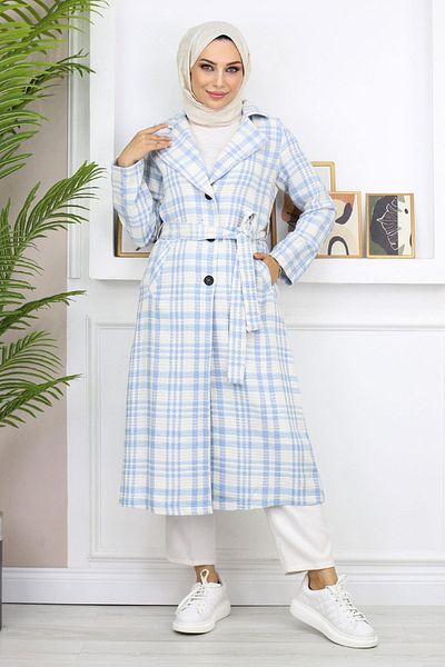 Moda Mihram Mantel mit Karomuster