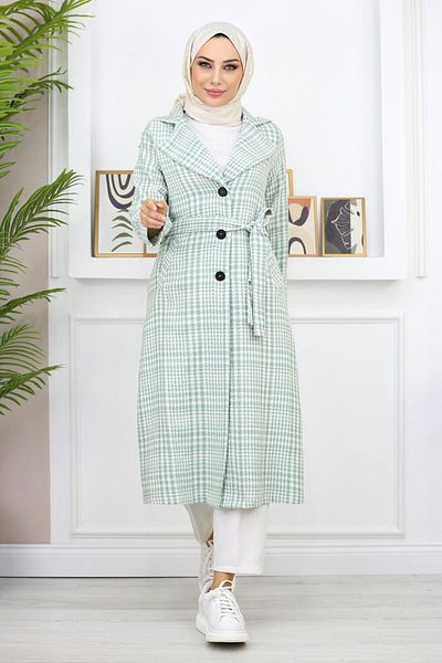 Moda Mihram Mantel mit Karomuster