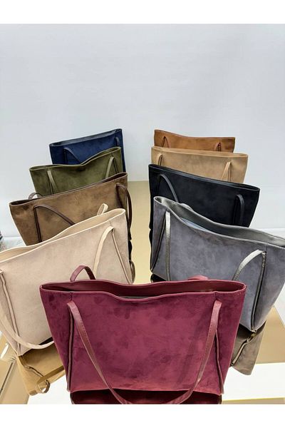 ARTON Τσάντα ώμου Casual με ραβδώσεις Mink Suede