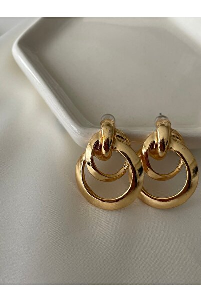 Lavian Accessories Iç Içe Yuvarlak Model Gold Renk Kadın Halka Küpe