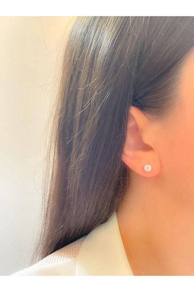 Trinos Steel Earrings 5mm Zircon Stone Earrings