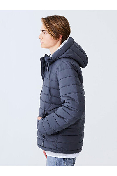 Ltb Μπουφάν με κουκούλα σε σκούρο γκρι