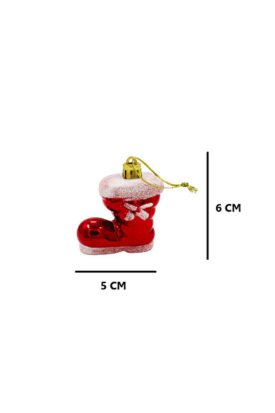 EkoStore Yılbaşı Ağaç Süsü Kırmızı Bot 3'lü