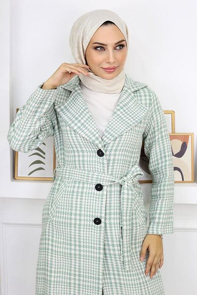 Moda Mihram Mantel mit Karomuster