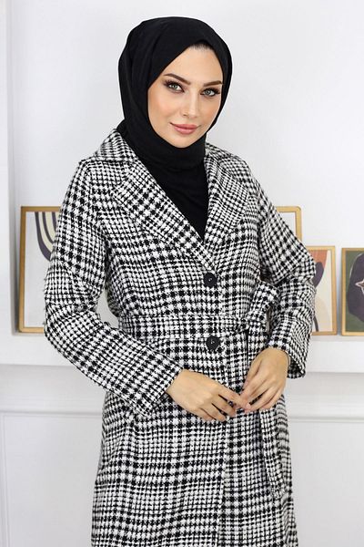 Moda Mihram Mantel mit Karomuster