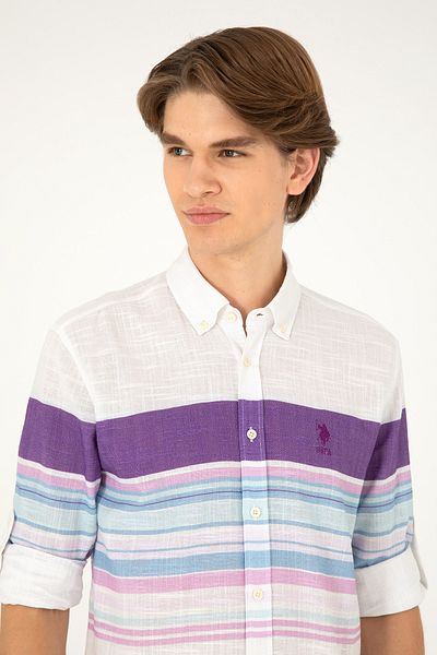 U.S. Polo Assn. Men's Purple Long Sleeve Shirt 50283721-Vr038