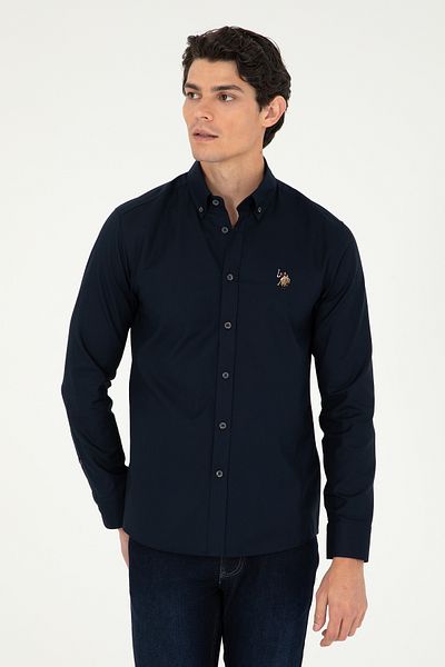 U.S. Polo Assn. Мъжка тъмносиня базова риза с дълъг ръкав 50293847-VR033