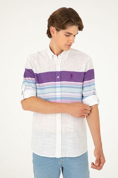 U.S. Polo Assn. Men's Purple Long Sleeve Shirt 50283721-Vr038