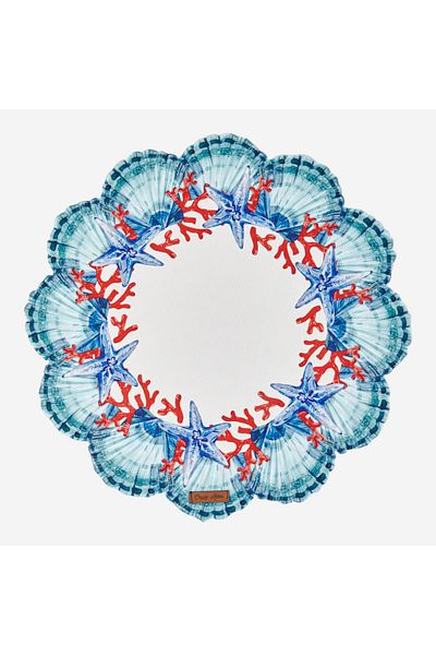 CHIARA ALESSI Bamboo Blue Polyester 2 Pack American Service 35 cm