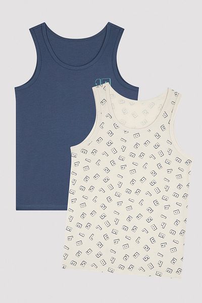 Penti Multicolored Boy's Patterned 2-Piece Undershirt