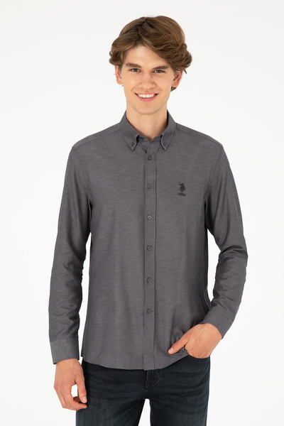 U.S. Polo Assn. Erkek Antrasit Uzun Kollu Basic Gömlek 50293427-VR006