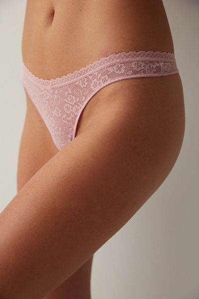 Penti Εύκολη δαντέλα Lace V Cut Ροζ στρινγκ κιλότ