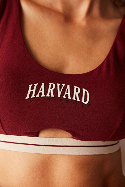 Penti Harvard Claret Red Short Top - With Removable Pads and No Underwire