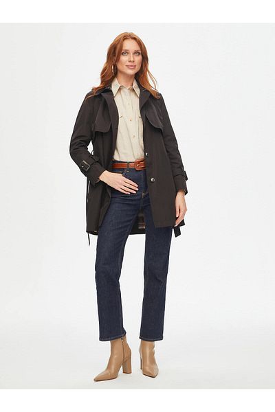 Faik Sönmez Checkered Lined Trench Coat 69527