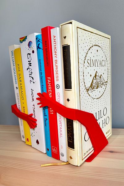 Obaco 2 Pieces Cute Shelf Book Holder - Hugging Arms Organizer