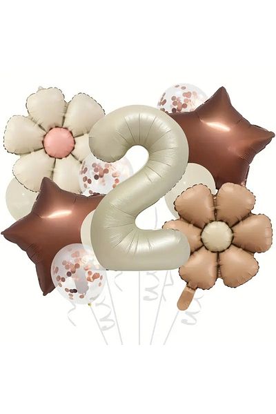 DÜVENCİ TİCARET 32-Inch Cute Daisy Foil Balloon Set, Mixed Colors,