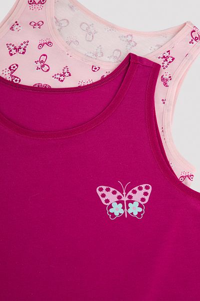 Penti Multicolored Girl's Butterfly Patterned 2-Piece Undershirt