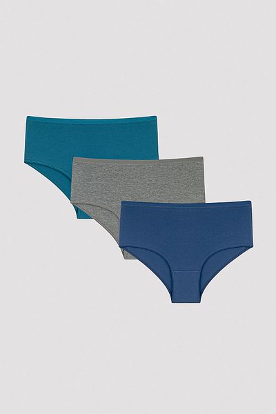 Penti Chiloți multicolori cu talie înaltă Deep Ocean, 3 piese