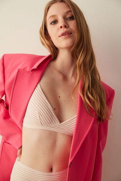 Penti #hichcamaması Sutien roz deschis fără fir Moliciune culori nude
