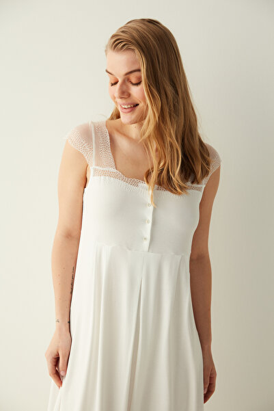 Penti Mama Hamile Beyaz Gecelik