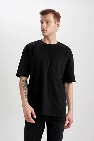 DeFacto Tricou bărbați X3926az/bk81 Negru